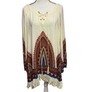 NWT Perch by Blu Pepper Western Bohemian Fringe Top Size 2XL #1327